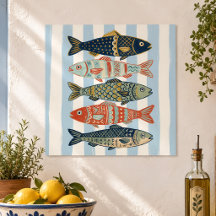 Küstliche Fisch-Wandkunst, Volkskunst, nautische H