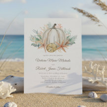 Küstliche Herbst-Kürbis-Muschel-Hochzeit