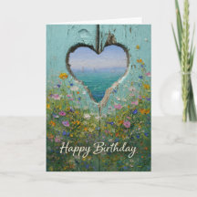Küstliches Herz Wildblumen Alles Gute zum Geburtst