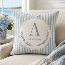 Küstliches Monogramm Lorbeer-Erbstück Ticking Stre