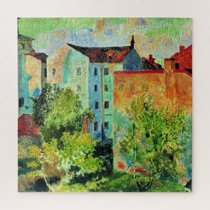 Kustodiev-Kunstwerk, Blick aus dem Fenster Puzzle