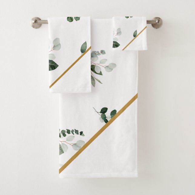 KUSTOM BOTANISCHES GOLD BADEZIMMER TOWEL SET (Insitu)