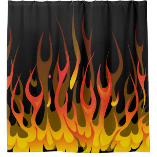 Kustom Flammen Duschvorhang