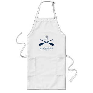 Kustom nautical rowing oars monogram kitchen apron lange schürze