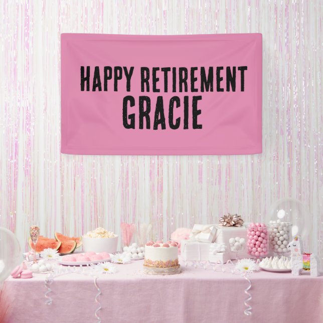KUSTOM RTIREMENT PARTY PINK BANNER BANNER (Party)