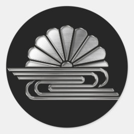 Kusunoki Clan Kamon Silver Chrome Runder Aufkleber