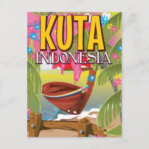 Kuta Indonesia Reiseplakat Postkarte