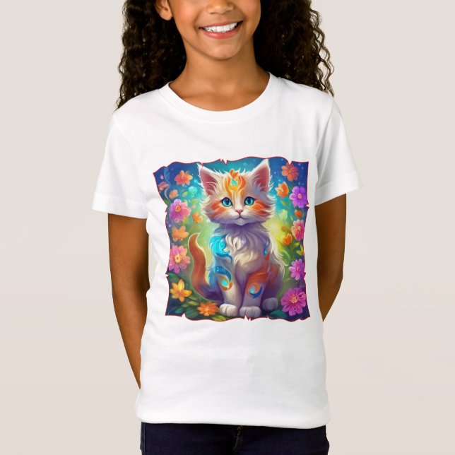 Kutie Kat Whimsical Kitten Tshirt (Vorderseite)