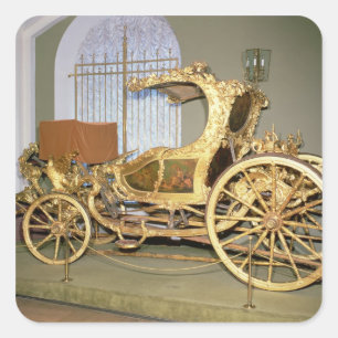 Kutsche der Kaiserin Catherine II Quadratischer Aufkleber