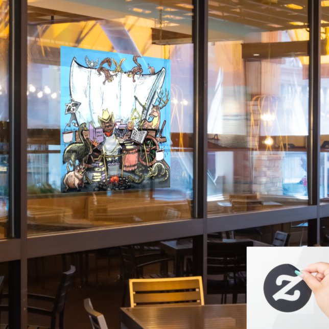 Kutschenwagen Fensteraufkleber (Restaurantfenster)