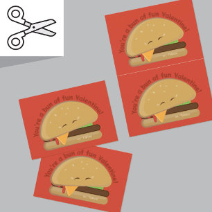 Kuttable Cheeseburger Kid's Valentine Day Card Dankeskarte