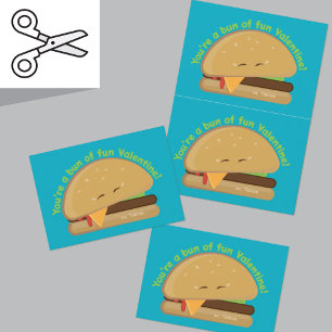 Kuttable Cheeseburger Kid's Valentine Day Card Dankeskarte