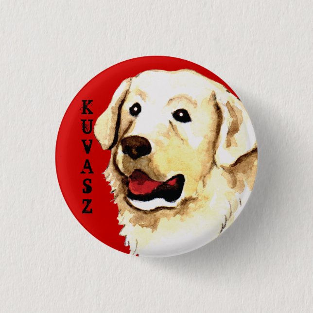 Kuvasz Farbblock Button (Vorderseite)