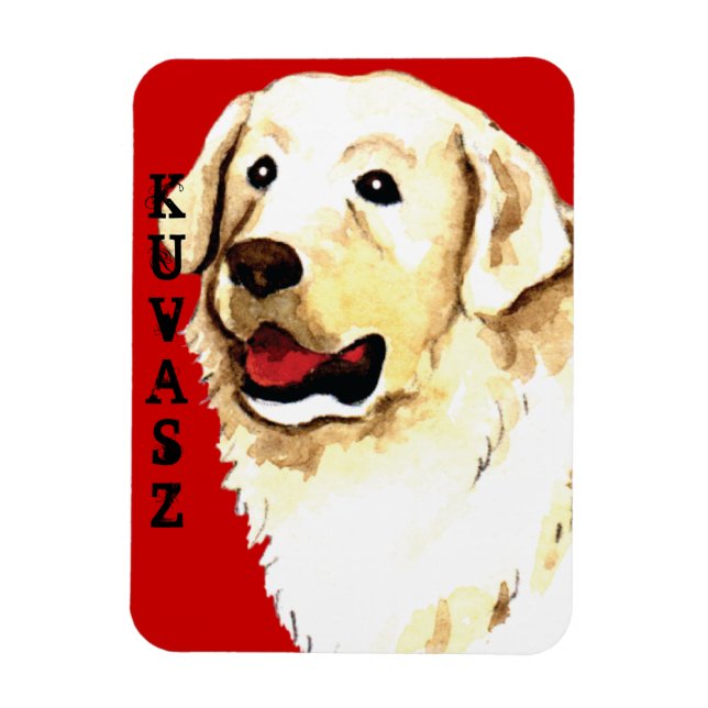 Kuvasz Farbblock Magnet (Vertikal)