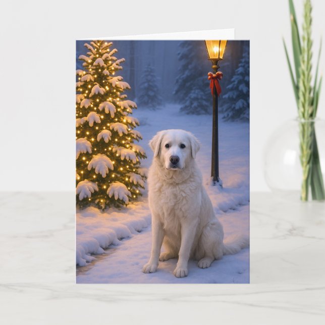 Kuvasz Holiday Card Feiertagskarte (Vorderseite)