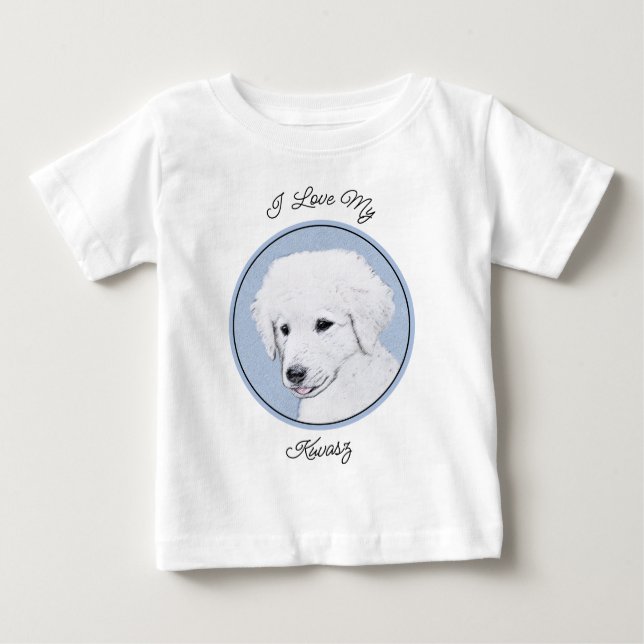 Kuvasz-Malerei - Niedliche Original Hunde-Kunst Baby T-shirt (Vorderseite)