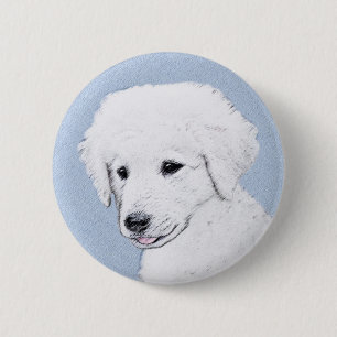 Kuvasz-Malerei - Niedliche Original Hunde-Kunst Button