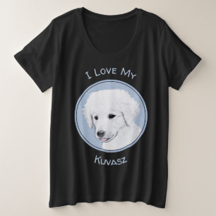 Kuvasz-Malerei - Niedliche Original Hunde-Kunst Große Größe T-Shirt