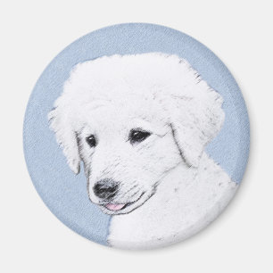 Kuvasz-Malerei - Niedliche Original Hunde-Kunst Magnet