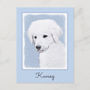 Kuvasz-Malerei - Niedliche Original Hunde-Kunst Postkarte