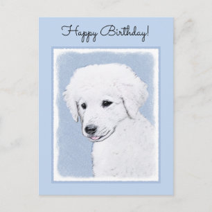 Kuvasz-Malerei - Niedliche Original Hunde-Kunst Postkarte