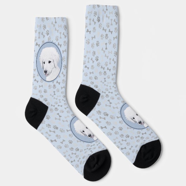 Kuvasz-Malerei - Niedliche Original Hunde-Kunst Socken (Rechts)