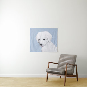 Kuvasz-Malerei - Niedliche Original Hunde-Kunst Wandteppich