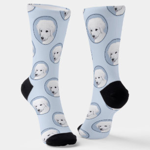Kuvasz Malerei Ungarisch Süß Original Hunde Kunst Socken