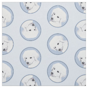 Kuvasz Malerei Ungarisch Süß Original Hunde Kunst Stoff