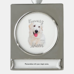 Kuvasz Mama 2 Banner-Ornament Silber