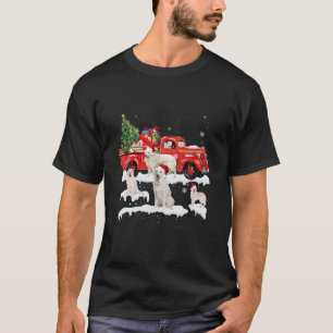 Kuvasz Riding Red Truck Xmas Frohe Weihnachten T-Shirt