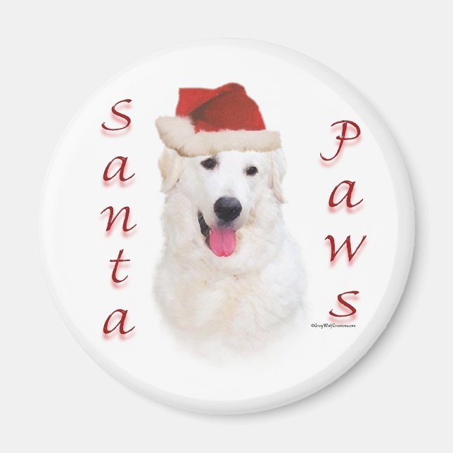 Kuvasz Santa Paws Magnet (Vorne)