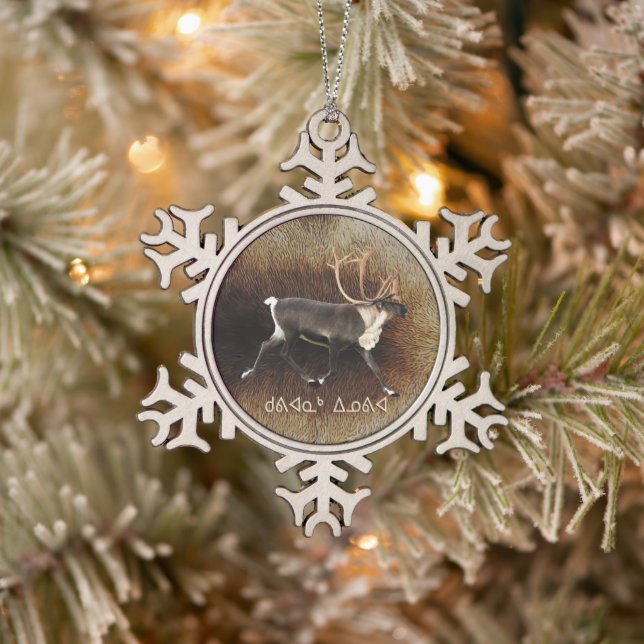 Kuvianak Innovia - Bull Caribbean (Reindeer) Schneeflocken Zinn-Ornament (Baum)