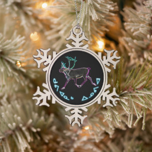 Kuvianak Innovia - Elektrisches Karibu Schneeflocken Zinn-Ornament