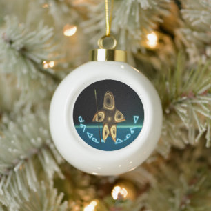 Kuvianak Innovia - Fraktal Inuit Hunter Keramik Kugel-Ornament