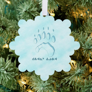 Kuvianak Innovia - Polar Bear Paw Print Ornament Karte