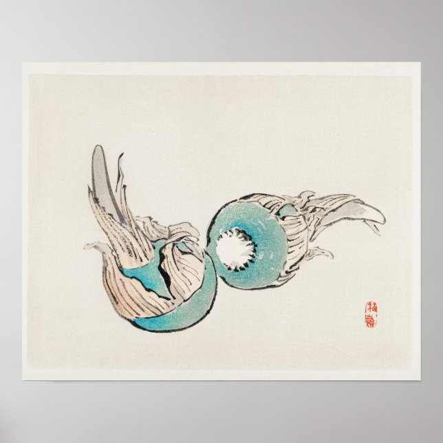 Kuwai Bulbs von Kōno Bairei (1844-1895) Poster (Vorne)