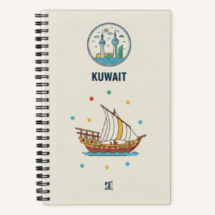Kuwait-Erbe- und traditionelles Dhow-Fotoarchiv Notizbuch