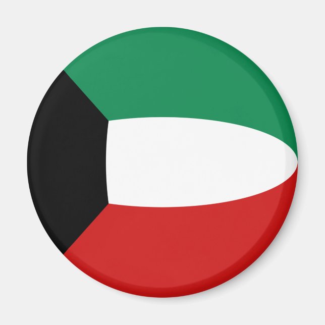 Kuwait Fisheye Flag Magnet (Vorne)