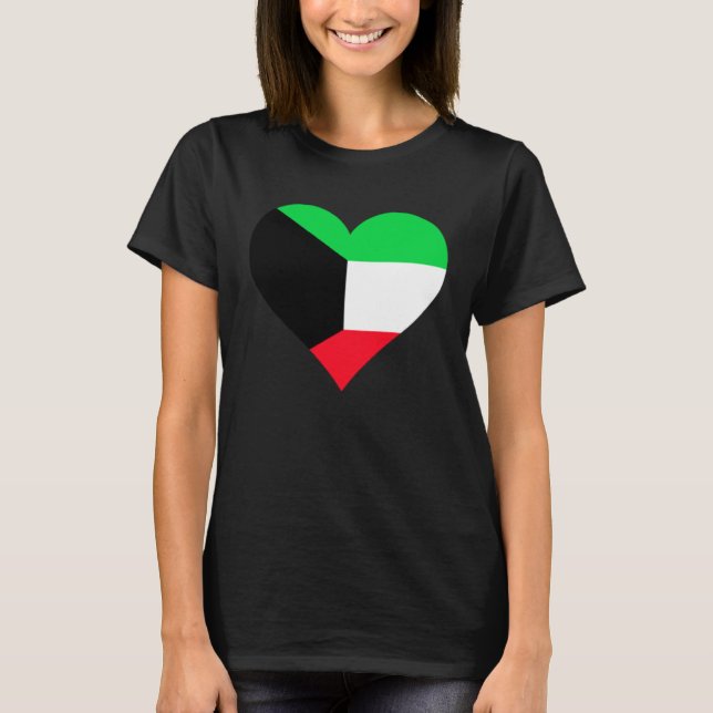 Kuwait Flag Heart Kuwait Liebe Kuwait T-Shirt (Vorderseite)