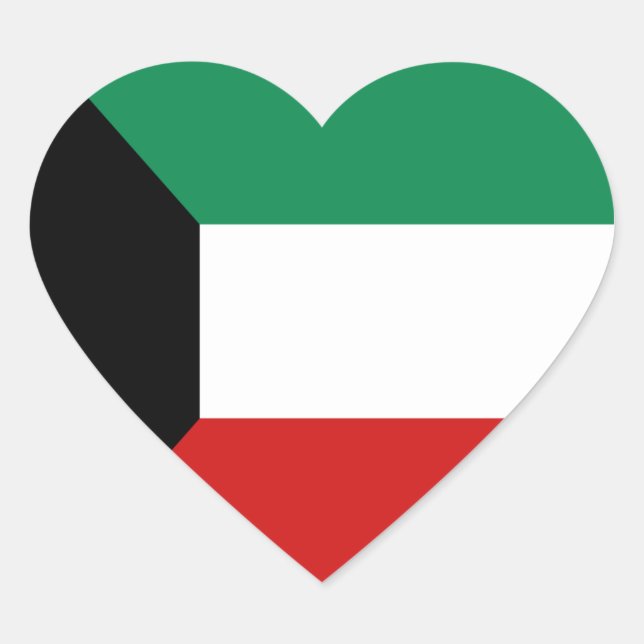 Kuwait Flag Heftsticker Herz-Aufkleber (Vorderseite)