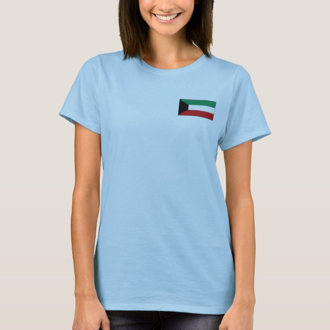 Kuwait Flag + Map T - Shirts (Vorderseite)
