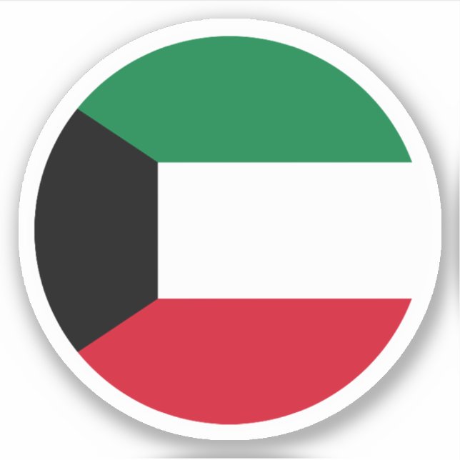 Kuwait Flag Round Sticker (Vorderseite)