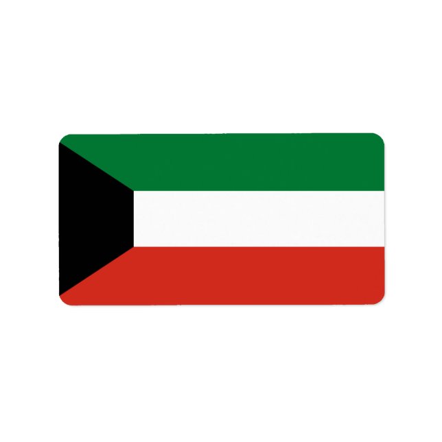 Kuwait-Flagge Adressaufkleber (Vorne)