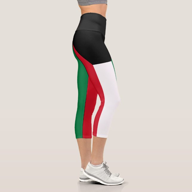Kuwait-Flagge Capri Leggings (Rechts)
