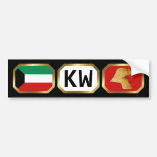 Kuwait-Flagge-Karte-Code-Aufkleber Autoaufkleber