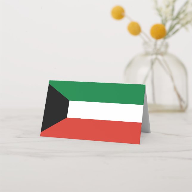 Kuwait-Flagge Platzkarte (Vorderseite)
