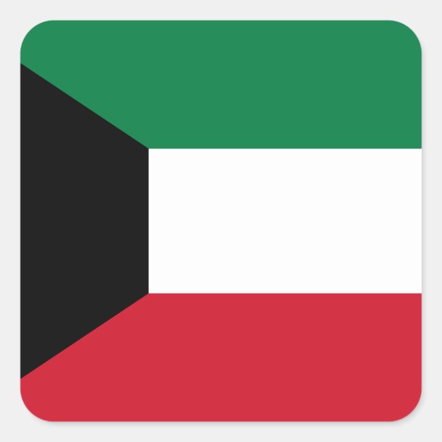 Kuwait-Flagge Quadratischer Aufkleber (Vorderseite)