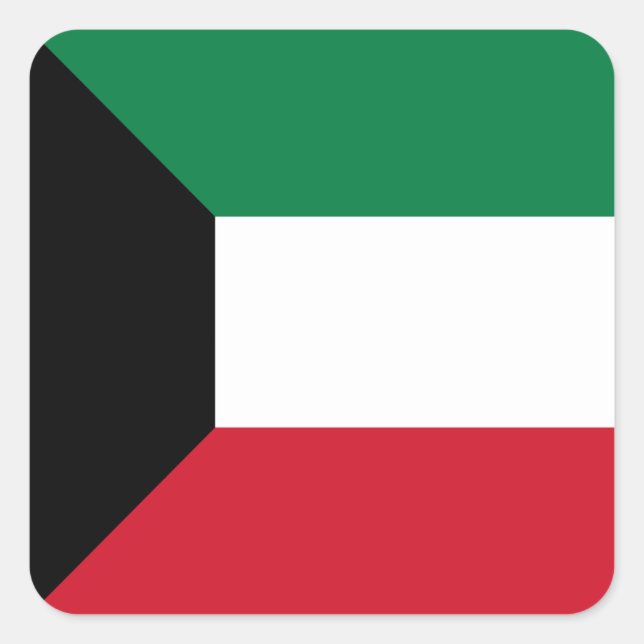Kuwait-Flagge Quadratischer Aufkleber (Vorderseite)
