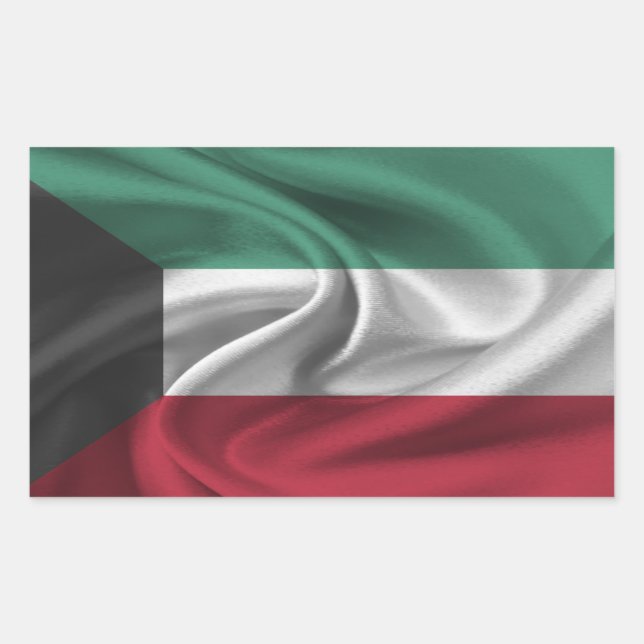 Kuwait-Flagge Rechteckiger Aufkleber (Vorderseite)